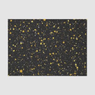 Glitter Stars3 - Gold Black Tissue Paper