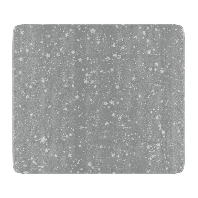 Glitter Stars4 - Silver Cutting Board (Front)