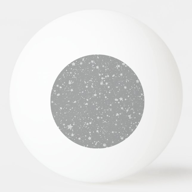 Glitter Stars4 - Silver Ping Pong Ball (Front)