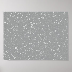 Glitter Stars4 - Silver Poster