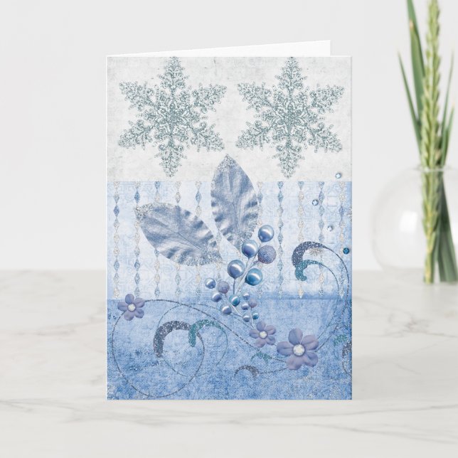 Glitter stars holiday card (Front)