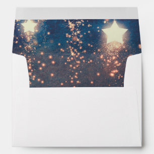 Glitter Stars Night Romantic Wedding Envelope