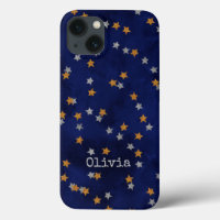 Glitter stars on grunge paper Case-Mate iPhone cas