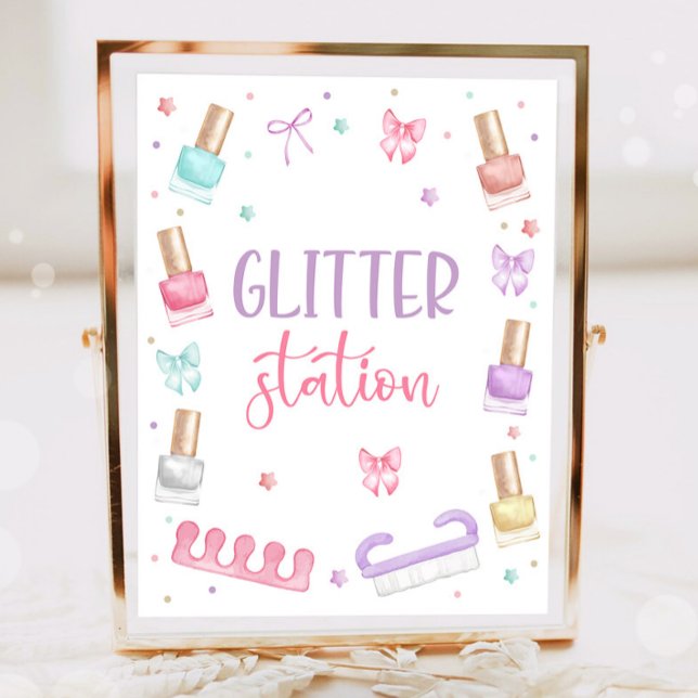 Glitter Station Mani-Pedi Party Manicure Pedicure Poster (Creator Uploaded)