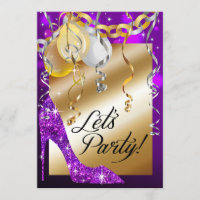 Glitter Stiletto Balloons 21st Birthday purple