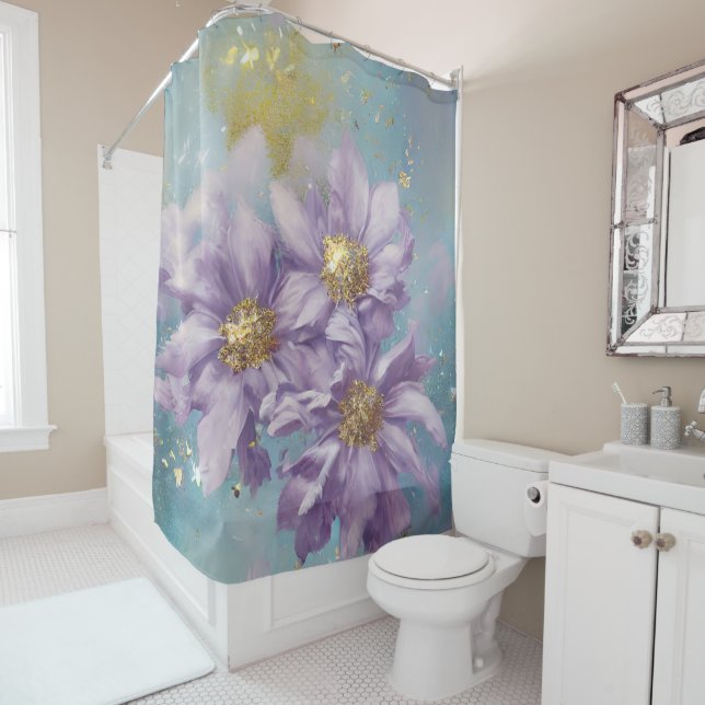 Glitter Storm Fantasy Flowers    Shower Curtain (In Situ)