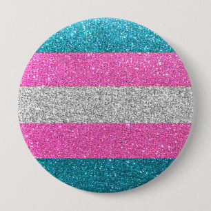 Glitter Stripes Flag LGBTQ Queer Trans Gay Pride  10 Cm Round Badge