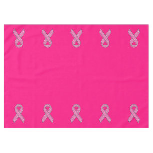 Glitter Style Pink Ribbon Awareness Fuchsia Tablecloth