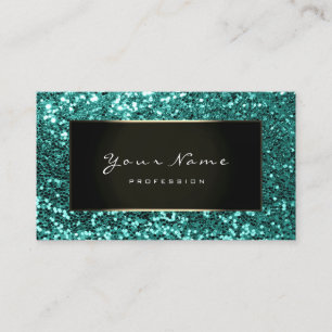 Glitter Stylist Fashion Blogger Aqua Black Mint Business Card