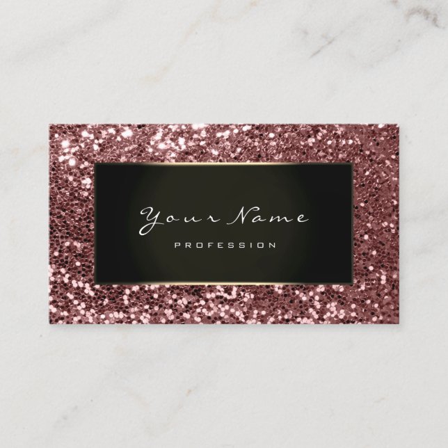 Glitter Stylist Fashion Blogger Gold Black Pink Business Card (Front)