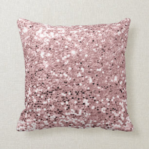 Glitter Stylist Fashion Sequin Blush Pink Rose Cushion