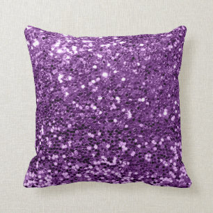 Glitter Stylist Fashion Sequin Violet Purple Grape Cushion