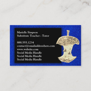 Glitter Substitute Preschool Teacher Professor     Business Card