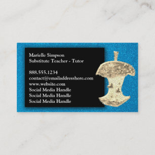 Glitter Substitute Preschool Teacher Professor     Business Card