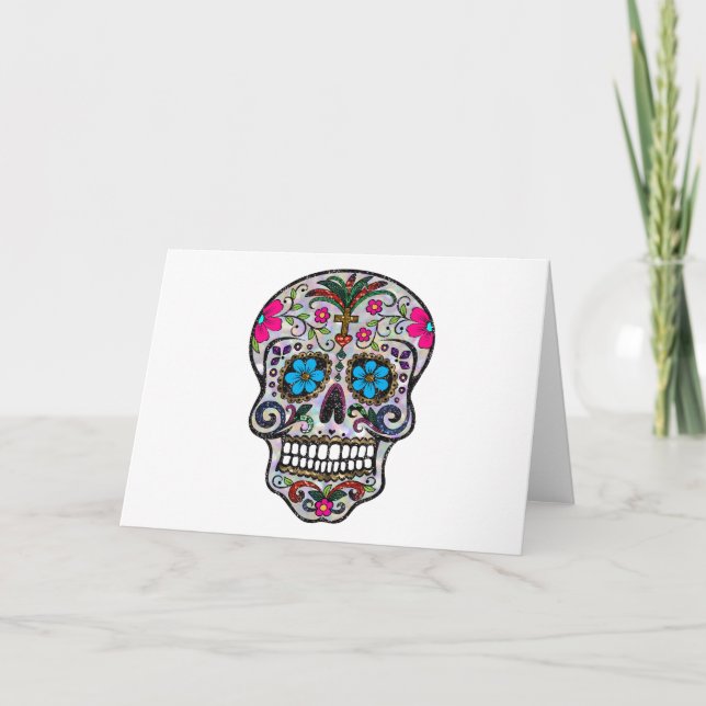 glitter Sugar Skull Card (Front)