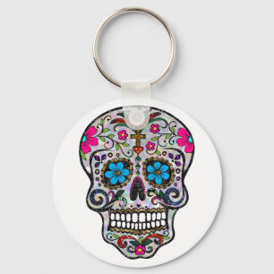 glitter Sugar Skull Key Ring