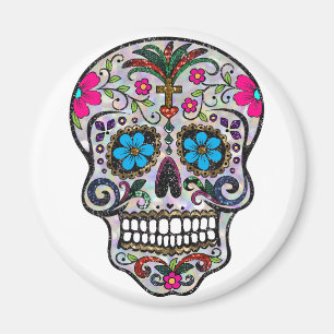 glitter Sugar Skull Magnet
