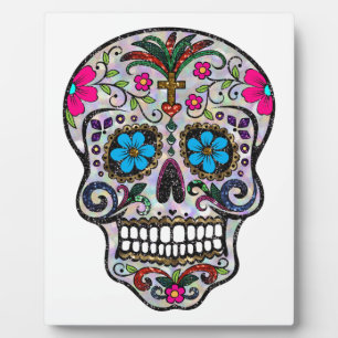 glitter Sugar Skull Plaque
