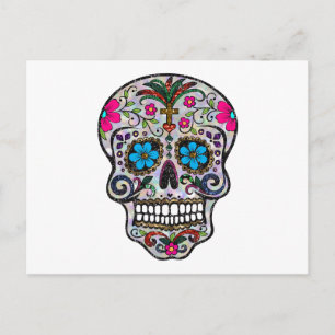glitter Sugar Skull Postcard