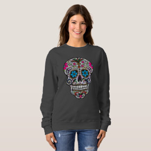 glitter Sugar Skull womens sweatshirt