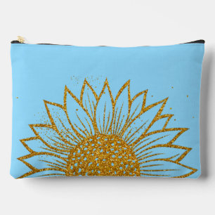 Glitter Sunflower Mother's Day Monogrammed Accessory Pouch