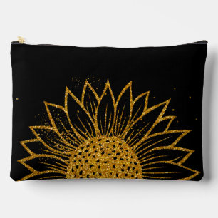 Glitter Sunflower Mother's Day Monogrammed Accessory Pouch