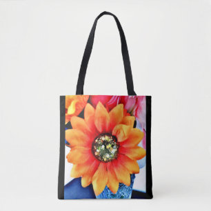 Glitter Sunflower Tote Bag