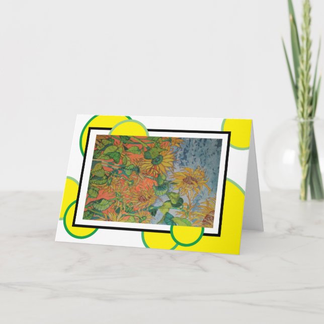 ''Glitter Sunflowers'' Card (Front)