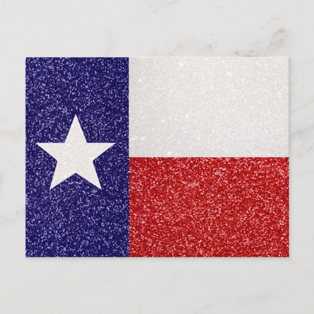 Glitter Texas flag postcard (Front)