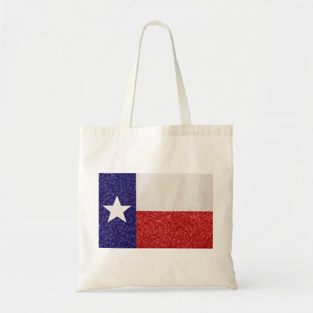 Glitter Texas flag reusable tote bag (Front)
