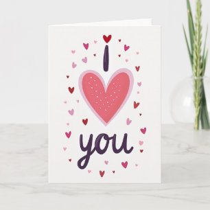 Glitter Texture Love You Card