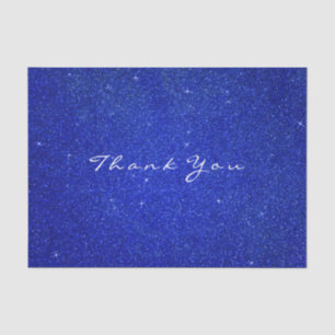 Glitter Thank You Cobalt Blue Rose Favour White Tissue Paper