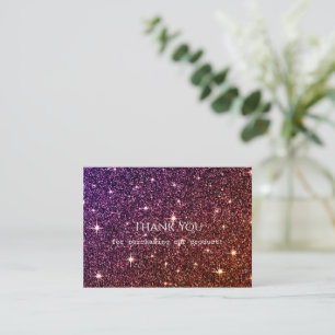 Glitter Thank You Flat Note Card