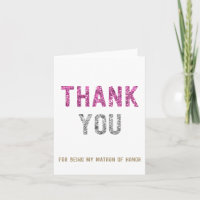 Glitter Thank You For Being My Matron Of Honour