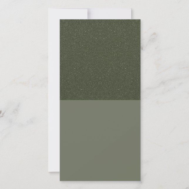Glitter Top Moss Green Save the Date Card (Custom) (Front)