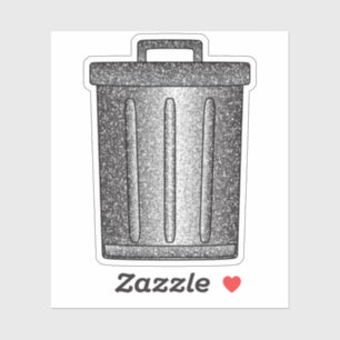 Glitter Trash Can Custom-Cut Vinyl Stickers