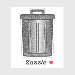 Glitter Trash Can Custom-Cut Vinyl Stickers