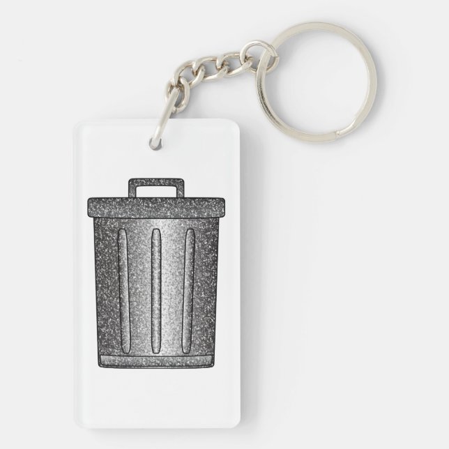 Glitter Trash Can Key Ring (Back)