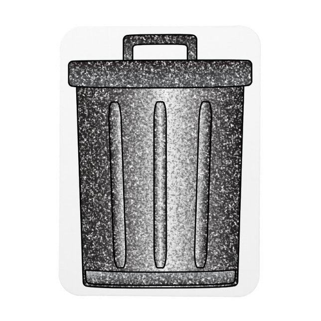 Glitter Trash Can Magnet (Vertical)