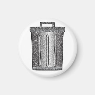 Glitter Trash Can Magnet