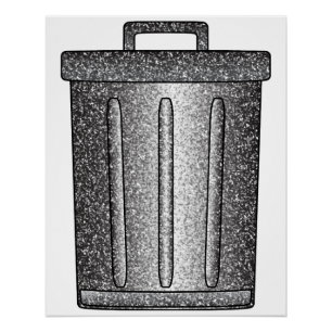 Glitter Trash Can Poster