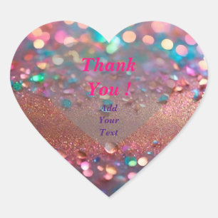 Glitter Trendy Opal Holographic Collection Heart Sticker