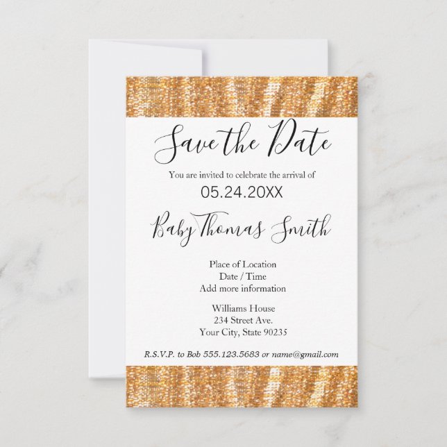 Glitter Trim Invitation (Front)