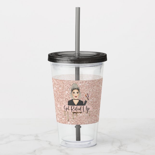 Glitter tumblr acrylic tumbler (Front)