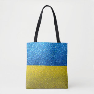 Glitter Ukrainian Flag of Ukraine Fashion Stylish Tote Bag