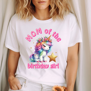 Glitter unicorn magical girls age birthday Mum T-Shirt