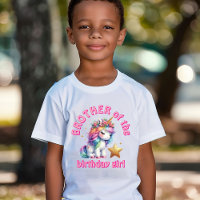 Glitter unicorn magical girls birthday brother