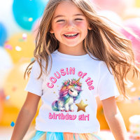 Glitter unicorn magical girls birthday cousin