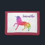 Glitter Unicorn Personalised Trifold Wallet<br><div class="desc">This design may be personalised in the area provided by changing the photo and/or text. Or it can be customised by choosing the click to customise further option and delete or change the colour of the background, add text, change the text colour or style, or delete the text for an...</div>