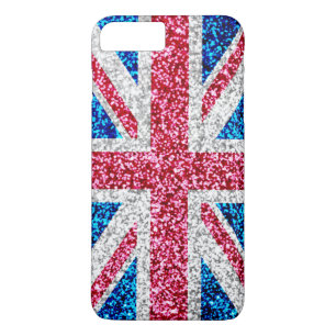 Glitter Union Jack UK British Flag iPhone 8 Plus/7 Plus Case